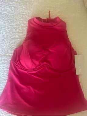 NWT Athleta Hot Pink High Neck Bathing Suit Top